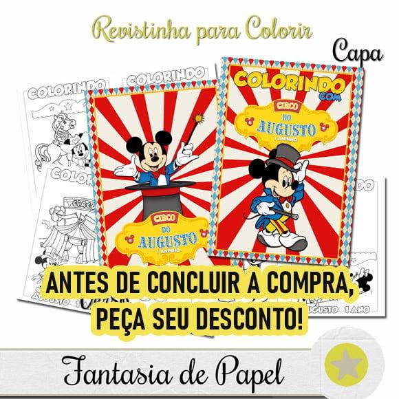 Revistinha para Colorir Circo do Mickey 20x14,5