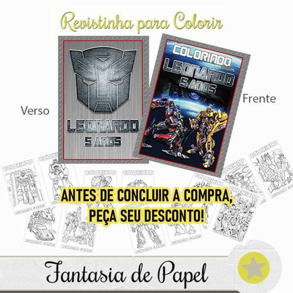 Revista Colorir Transformers 20x14,5