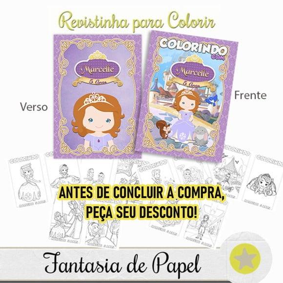 Revistinha Colorir Princesa Sofia 14x10 Peça Desconto!!