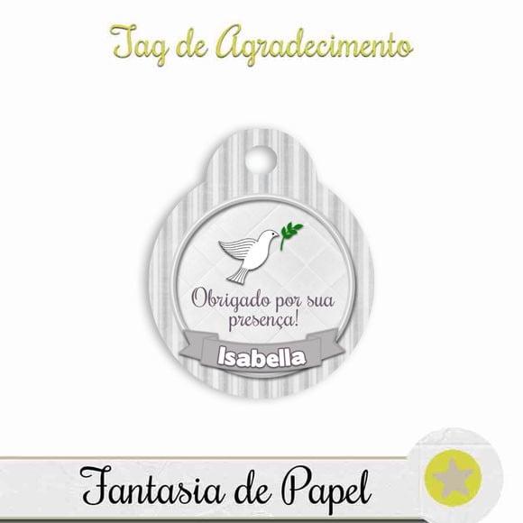 TAG DE AGRADECIMENTO ANJO CINZA