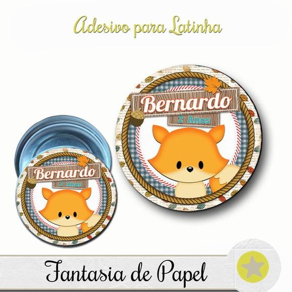 ADESIVO PARA LATINHA ANIMAIS DO BOSQUE