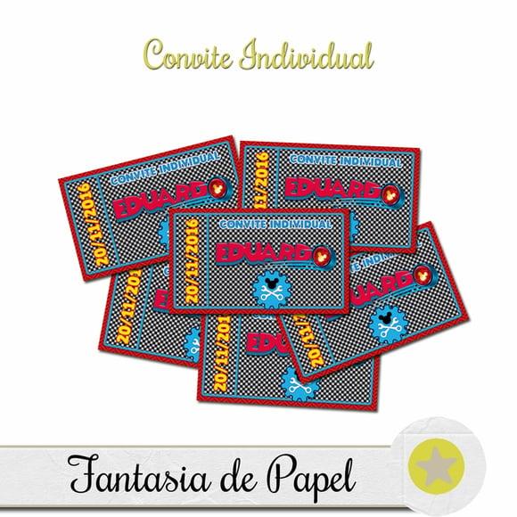 CONVITE INDIVIDUAL MICKEY SOBRE RODAS