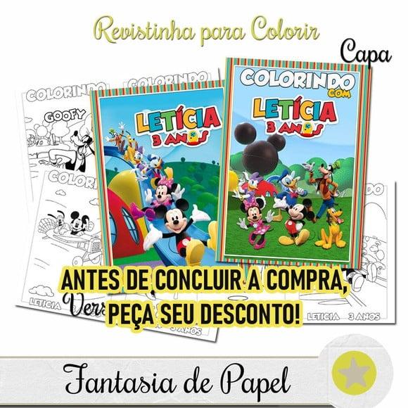 Revistinha para Colorir Casa do Mickey 20x14,5 Peça Desconto