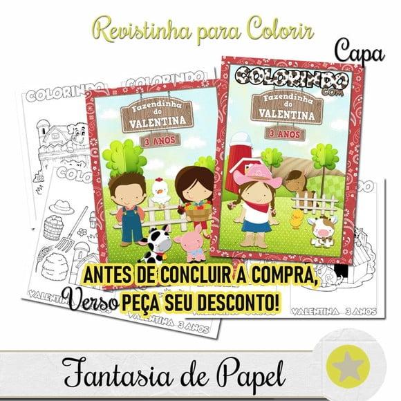 Revistinha Colorir Fazendinha 20x14,5 Peça o Desconto!