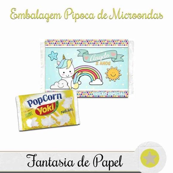 EMBALAGEM PIPOCA MICROONDAS UNICÓRNIO