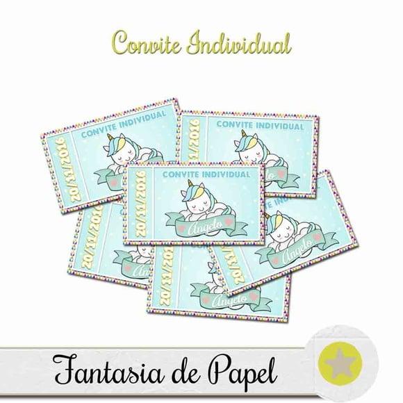 CONVITE INDIVIDUAL UNICÓRNIO