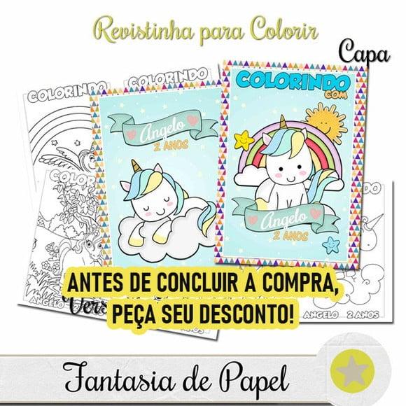 Revistinha para Colorir Unicórnio 20x14,5 Peça o Desconto!