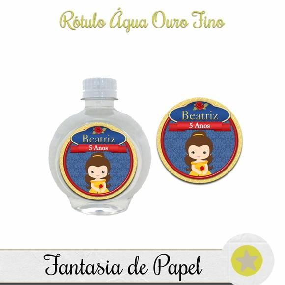 RÓTULO PARA ÁGUA OURO FINO BELA E A FERA