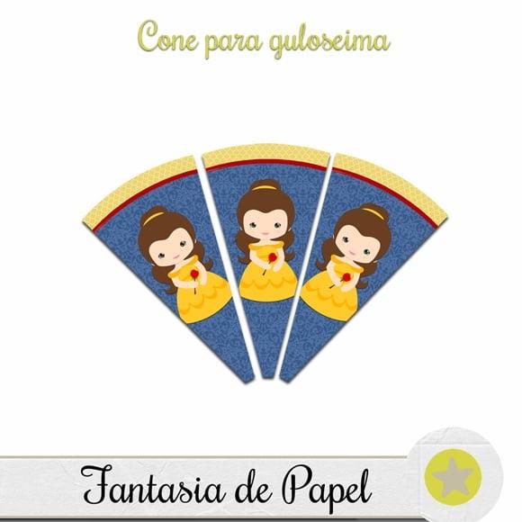 Cone para Guloseimas Bela e a Fera