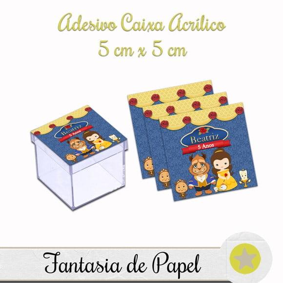 ADESIVO CAIXA ACRÍLICA BELA E FERA CUTE