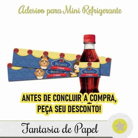 Rótulo para Mini Refri Bela e Fera Cute