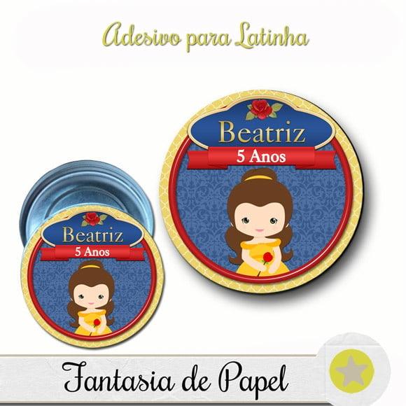 ADESIVO PARA LATINHA BELA E A FERA CUTE