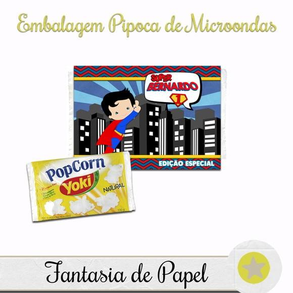 EMBALAGEM PIPOCA MICROONDAS SUPER HOMEM