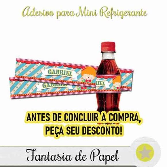 Rótulo para Mini Refrigerante Circo