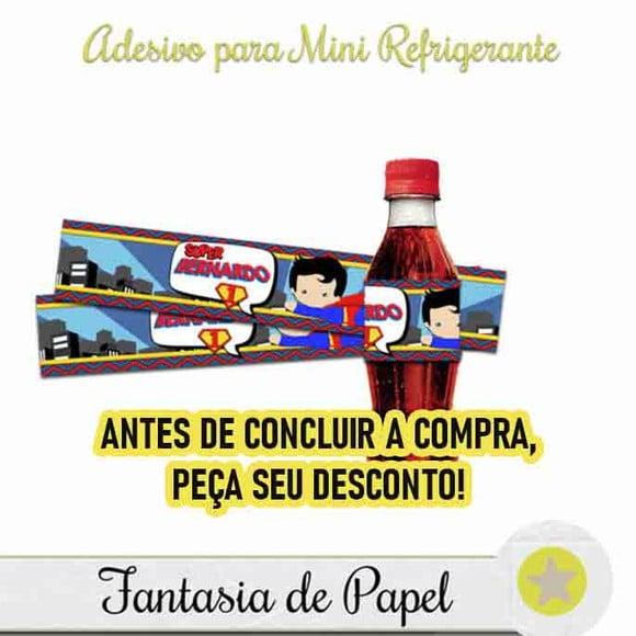 Rótulo para Mini Refri Super Homem