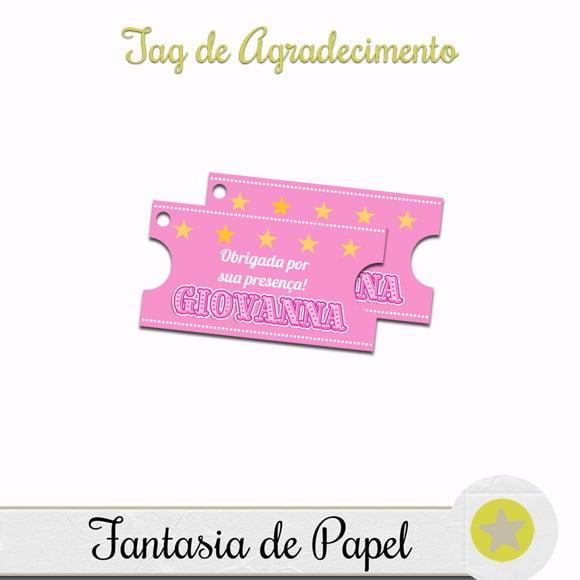 TAG DE AGRADECIMENTO TICKET CIRCO ROSA