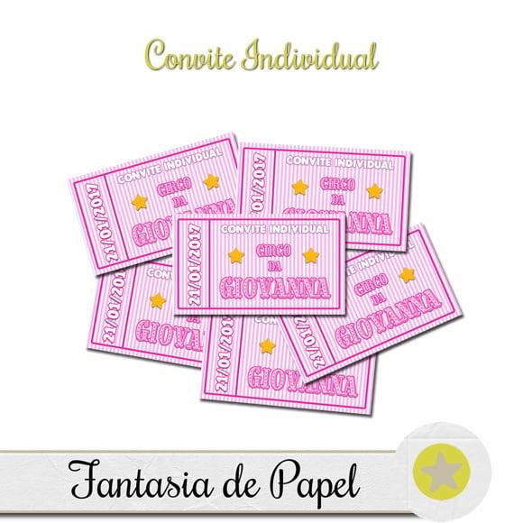 CONVITE INDIVIDUAL CIRCO ROSA