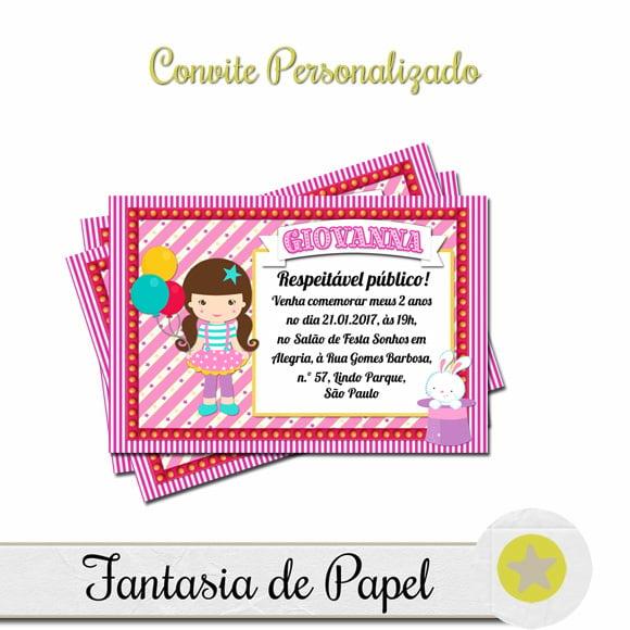 CONVITE CIRCO ROSA