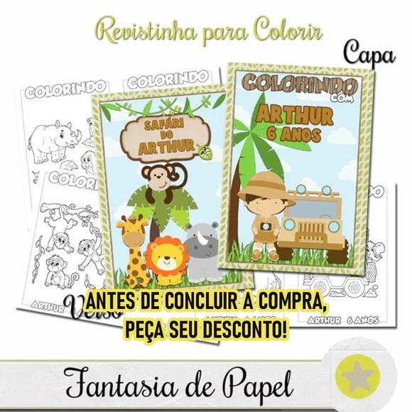 Revistinha para Colorir Safári 20x14,5