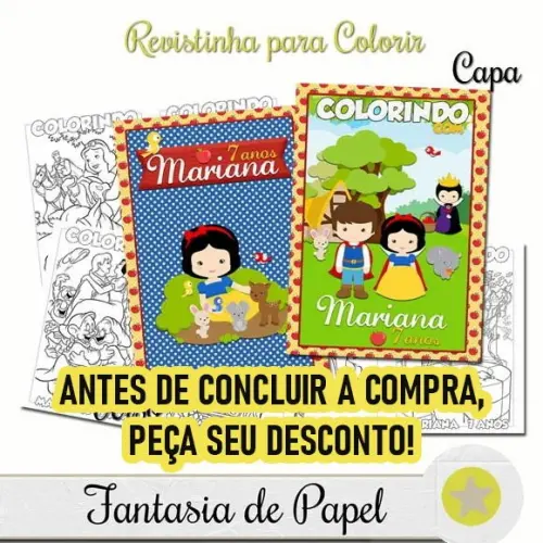 Revistinha para Colorir Branca de Neve 20x14,5