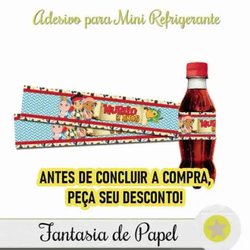 Rótulo para Mini Refri Jake e os Piratas