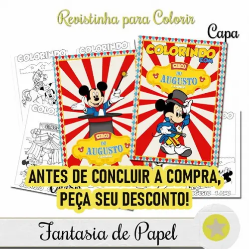 Revistinha para Colorir Circo do Mickey 20x14,5