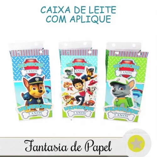 Caixa de Leite com Aplique -* Fazemos Todos os Temas