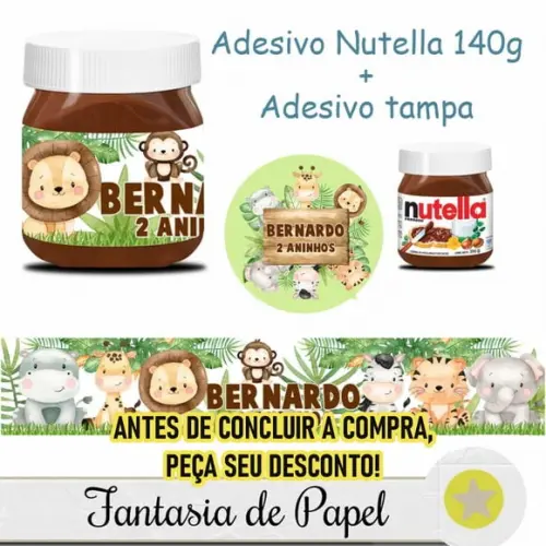 Rótulo Nutella 140g + Adesivo para a Tampa
