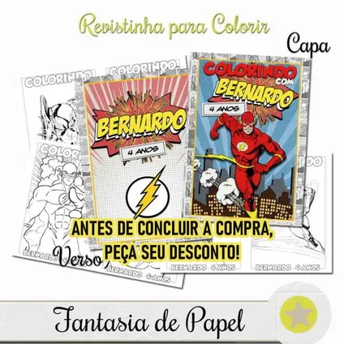 Revistinha para Colorir do Flash 20x14,5 Peca Seu Desconto!!
