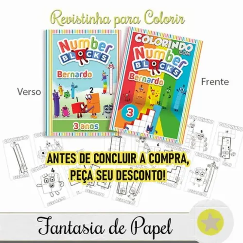 Revistinha Colorir Number Blocks 14x10 Peça o Seu Desconto!!