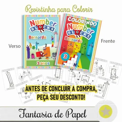 Revistinha Colorir Number Blocks 20x14,5