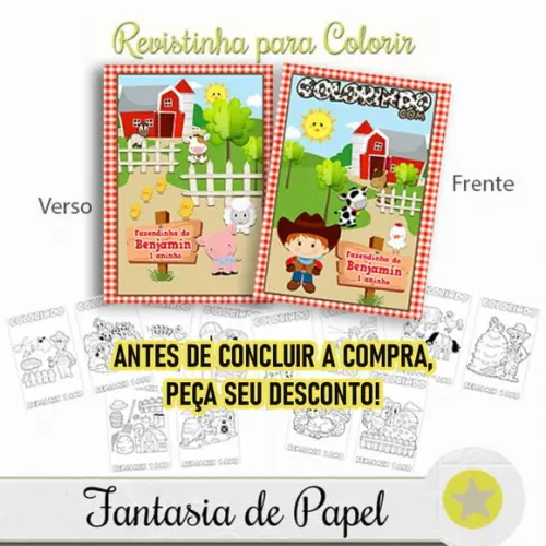 Revistinha Colorir a Fazendinha 2 14x10 Peça Seu Desconto!!!