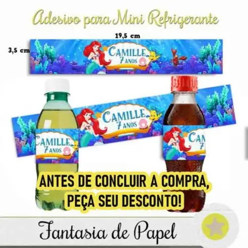 Rótulo Mini Refri a Pequena Sereia