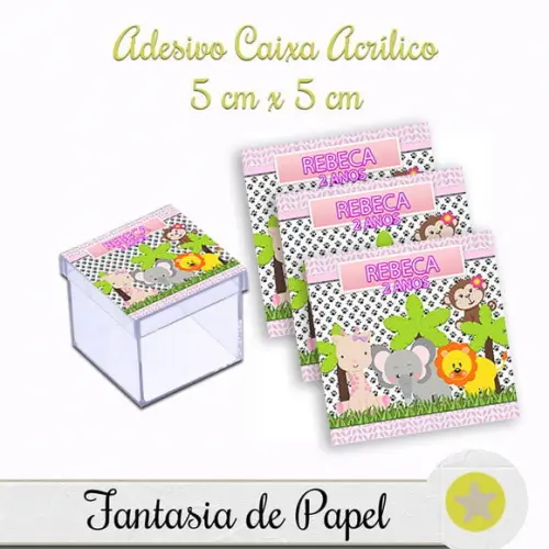 ADESIVO CAIXA ACRÍLICA SAFÁRI ROSA