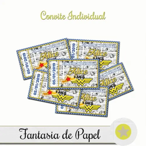 Convite Individual Mulher Maravilha