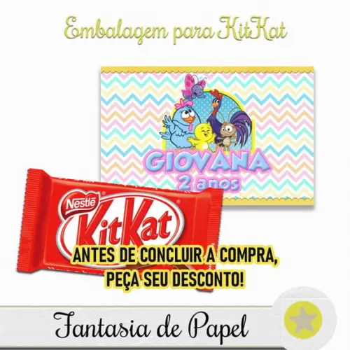 Caixa Kitkat Galinha Pintadinha Rosa