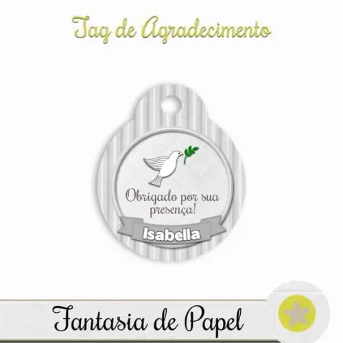 TAG DE AGRADECIMENTO ANJO CINZA