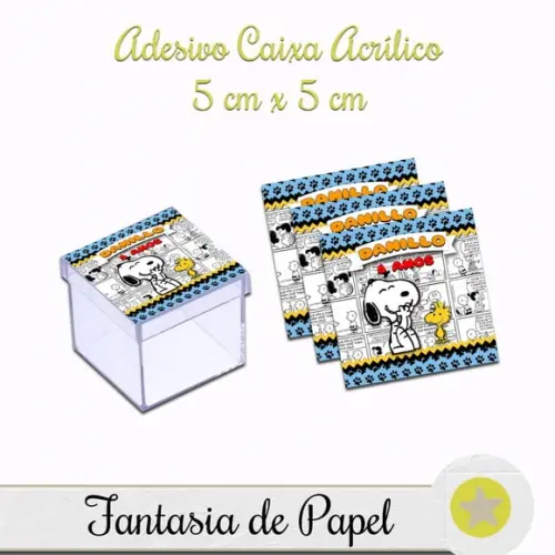 ADESIVO CAIXA ACRÍLICO SNOOPY