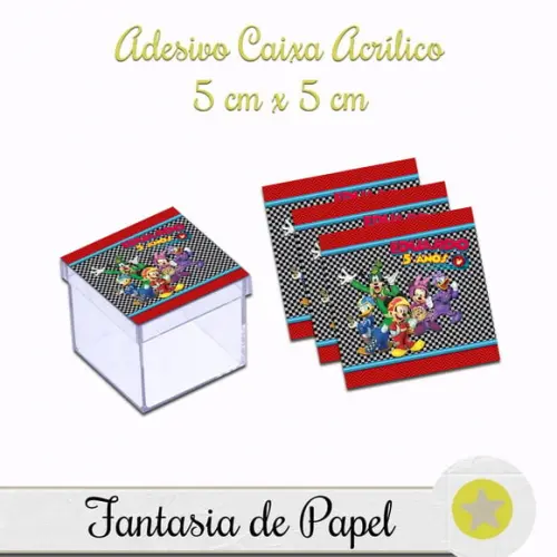 ADESIVO CAIXA ACRÍLICO MICKEY SOBRE RODAS