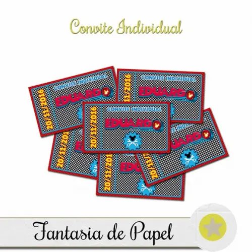 CONVITE INDIVIDUAL MICKEY SOBRE RODAS