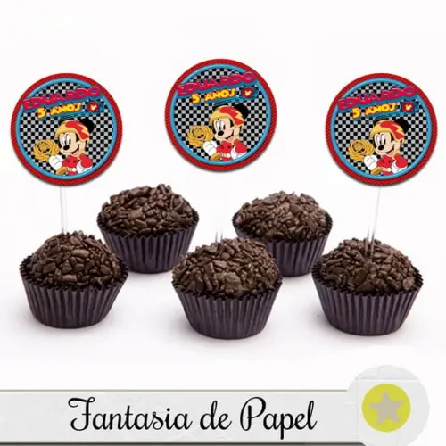 Topper para Doce Mickey Sobre Rodas I