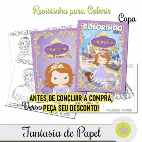 Revistinha para Colorir Princesa Sofia 14x10