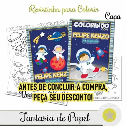 Revistinha Colorir Astronauta 14x10