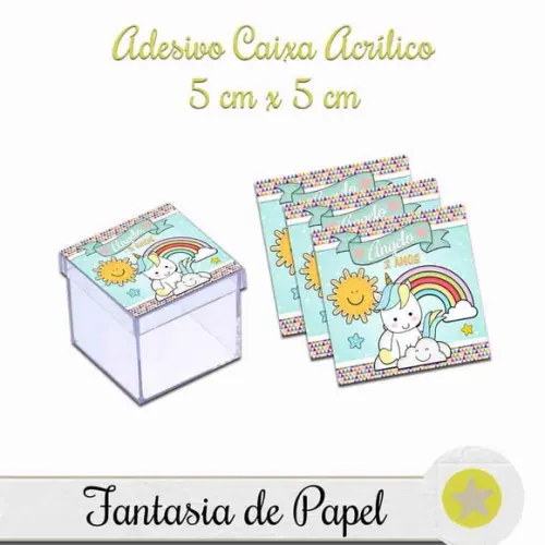 ADESIVO CAIXA ACRÍLICA UNICÓRNIO