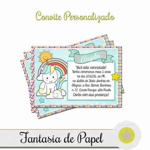 CONVITE UNICÓRNIO