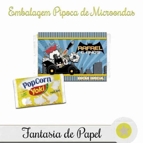 EMBALAGEM PIPOCA MICROONDAS BATMAN