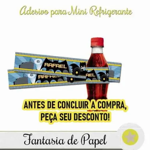 Rótulo para Mini Refrigerante Batman