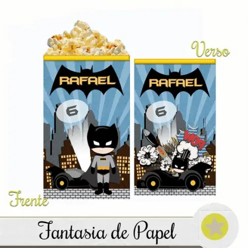 Caixa Pipoca/cachepô Batman