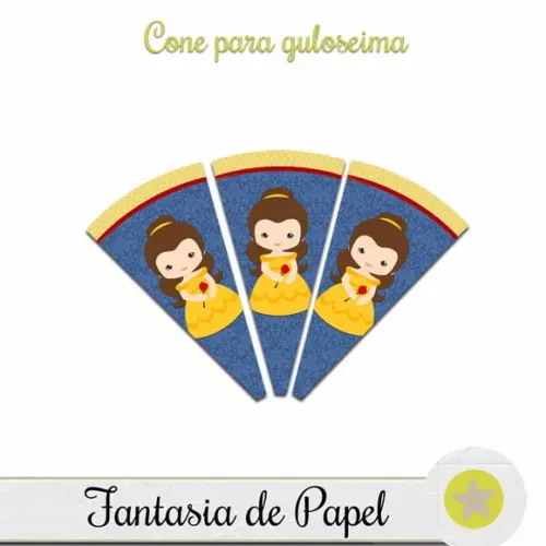 Cone para Guloseimas Bela e a Fera