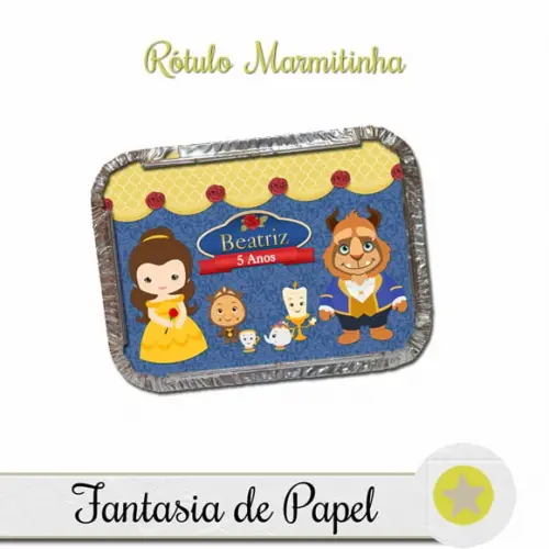 RÓTULO PARA MARMITINHA BELA E FERA CUTE